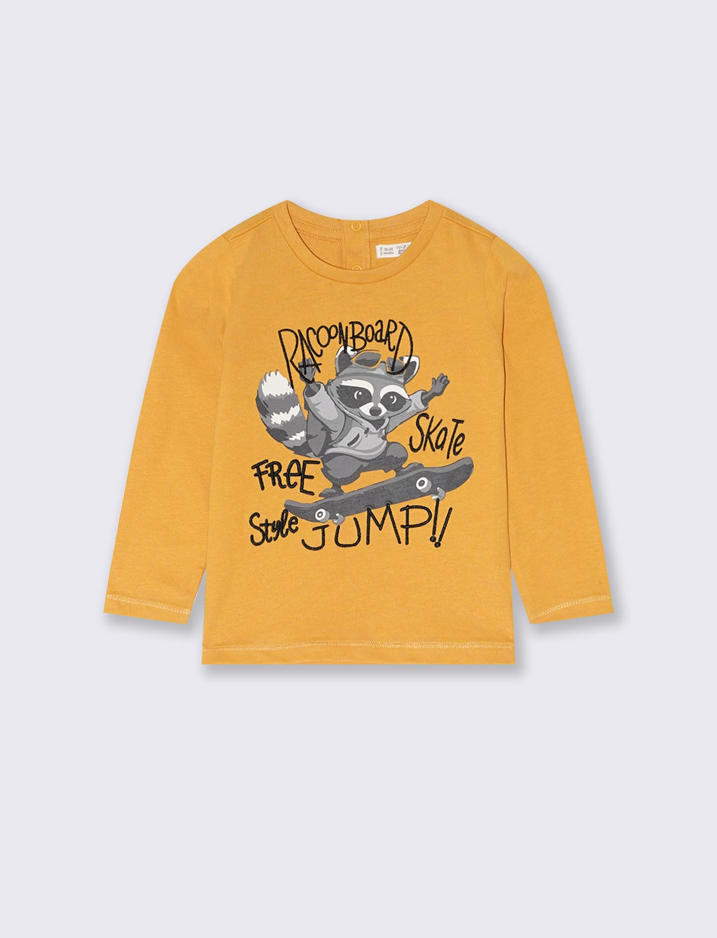 T shirt con stampa e ricami - Ocra