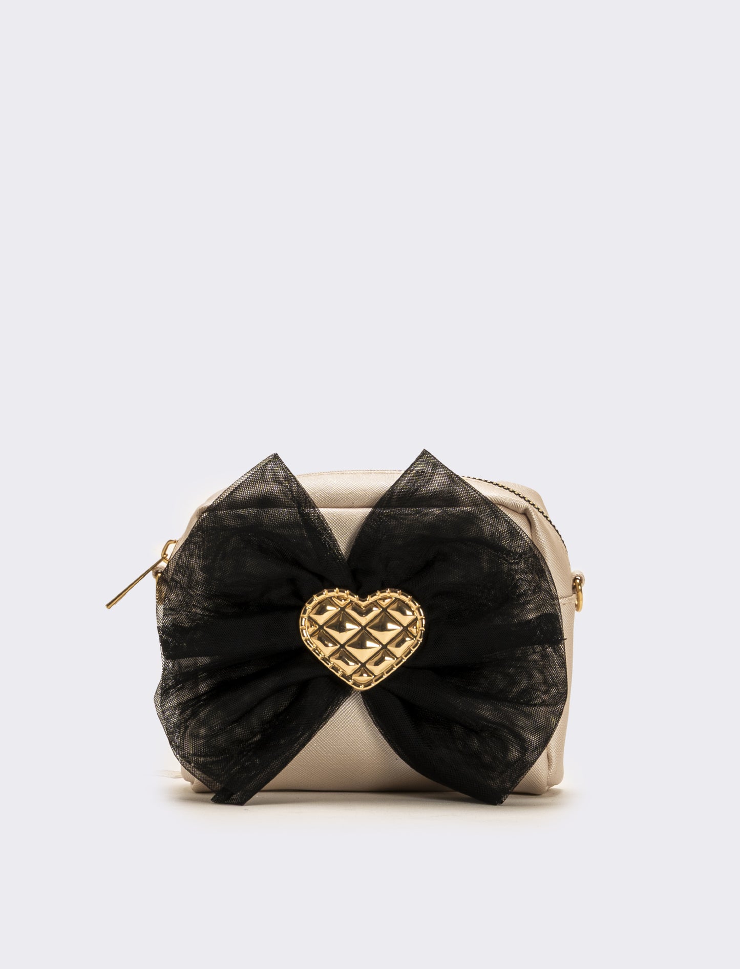 Borsa bambina tracolla con fiocco - Nero