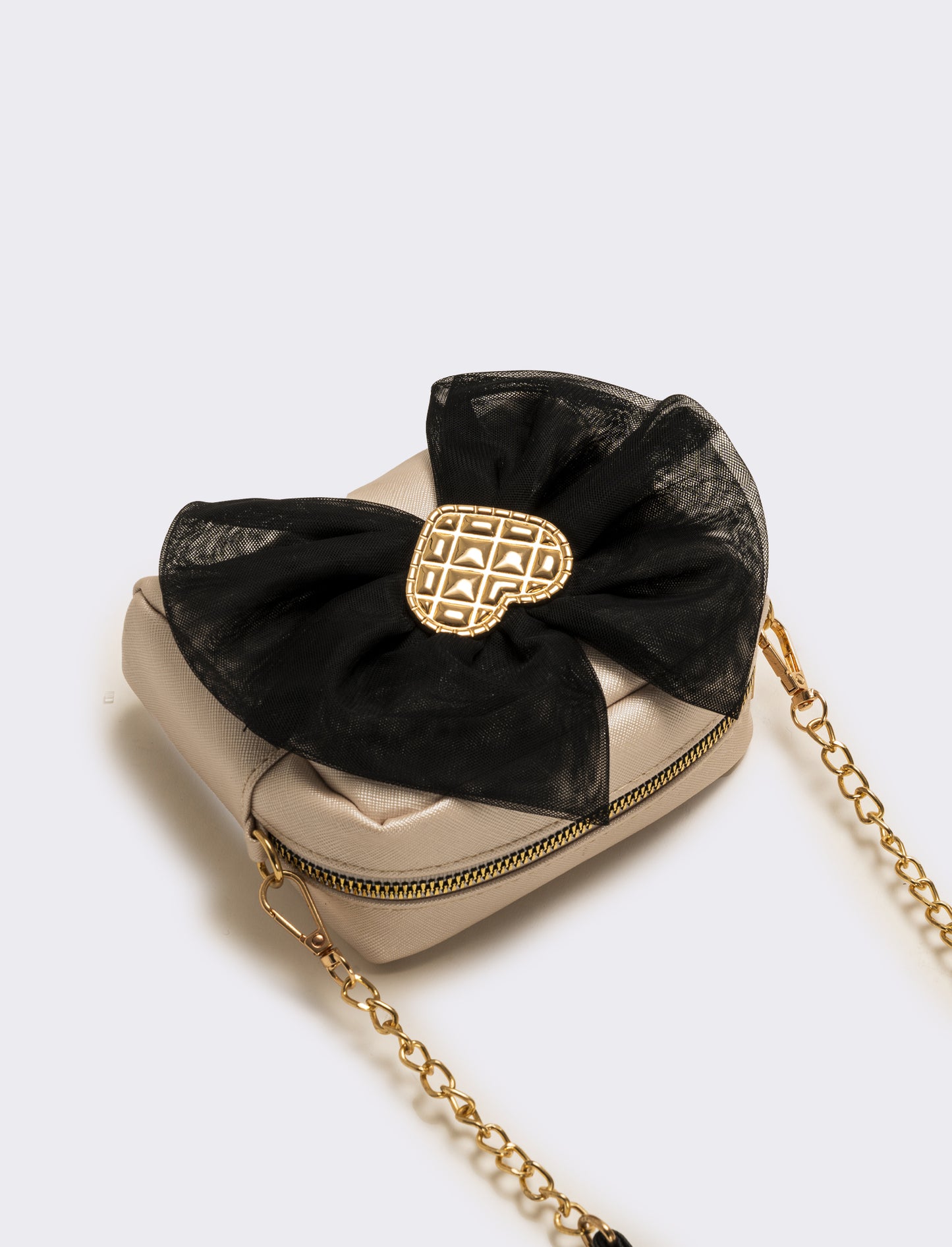 Borsa bambina tracolla con fiocco - Nero