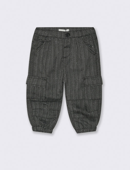 Pantaloni tessuto pesante con tasconi - Grigio