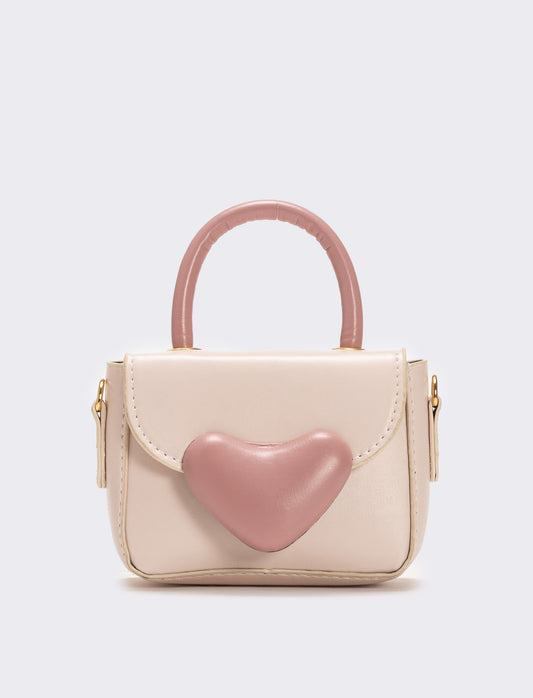 Borsa con chiusura a cuore - Rosa