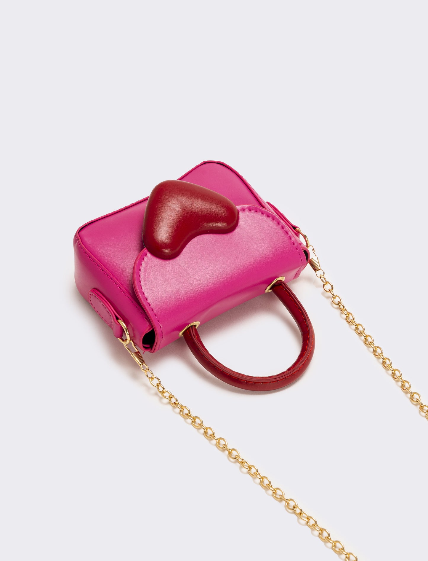 Borsa con chiusura a cuore - Fuxia