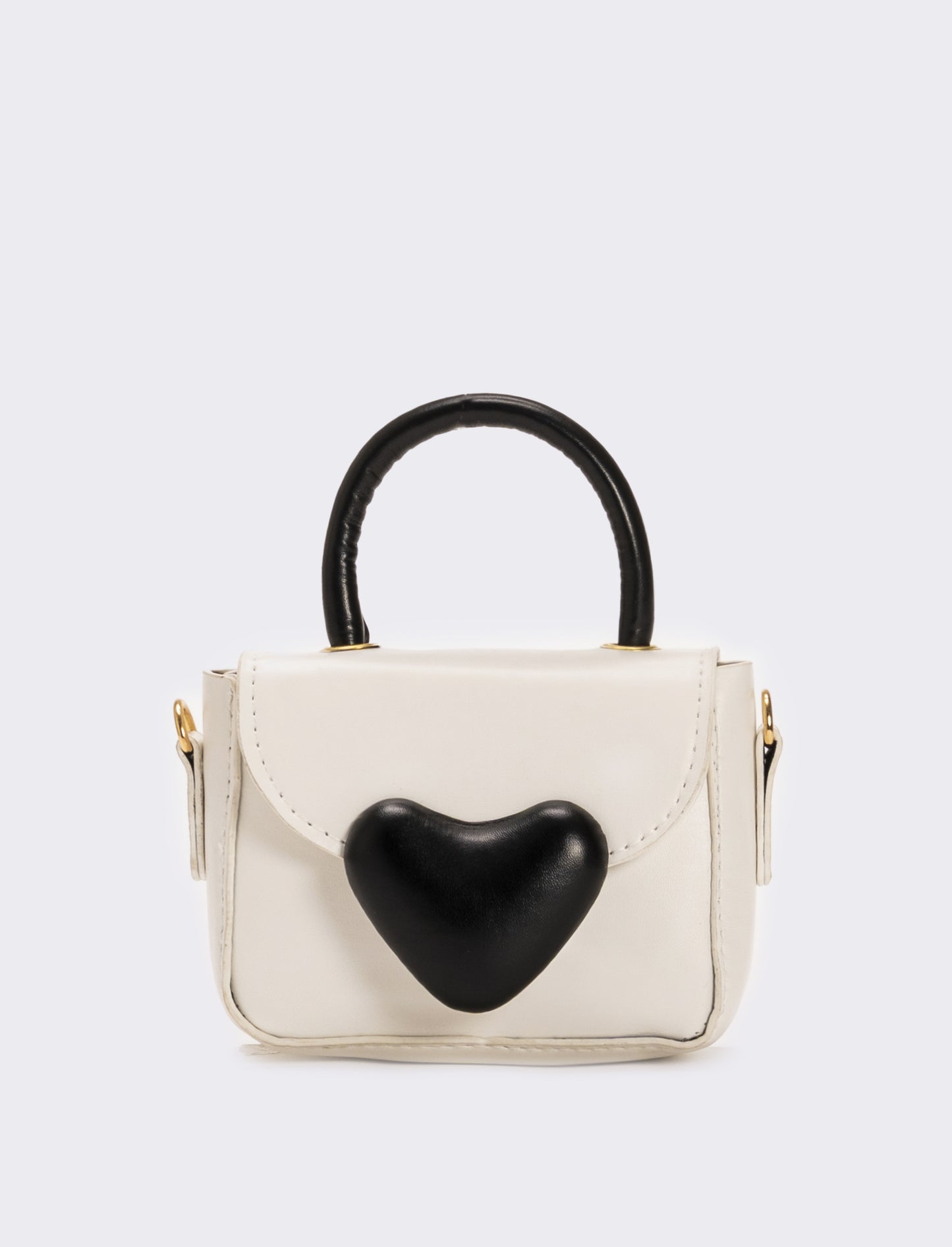 Borsa con chiusura a cuore - Bianco