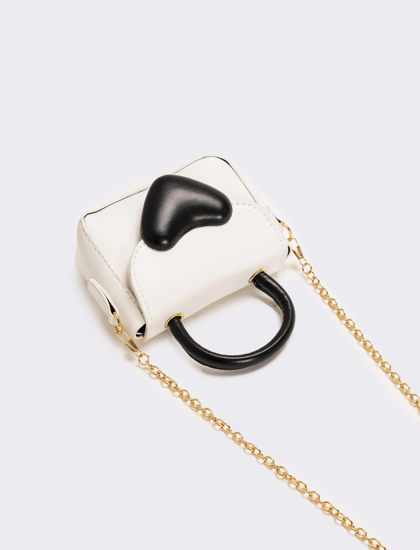 Borsa con chiusura a cuore - Bianco