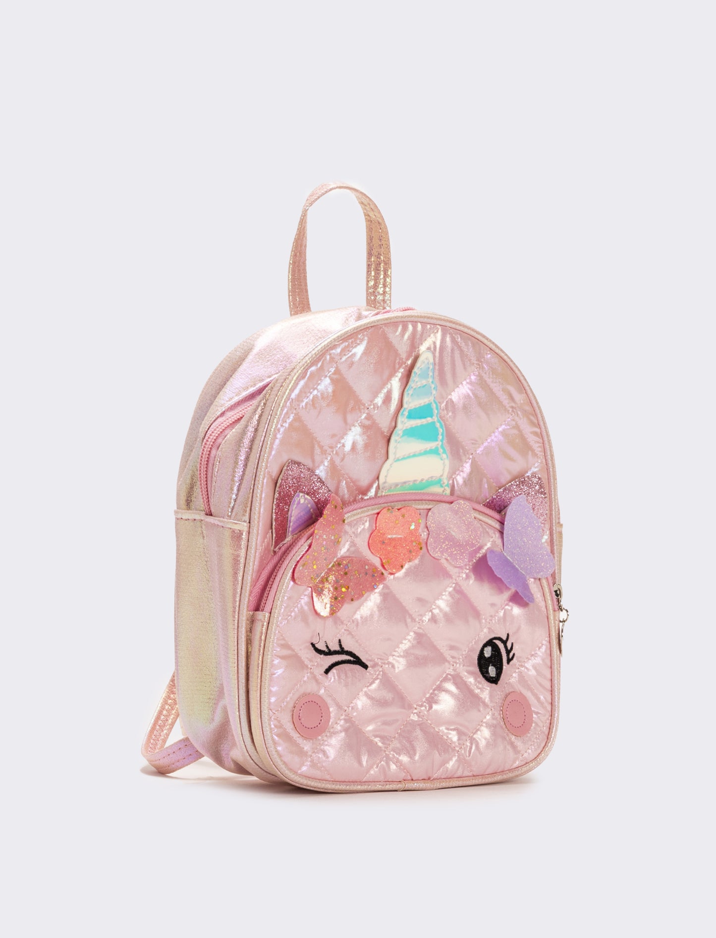Zaino trapuntato con unicorno - Rosa