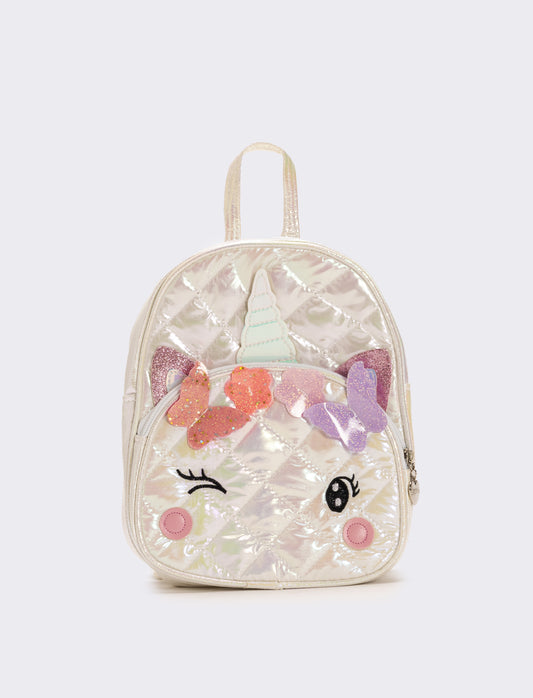 Zaino trapuntato con unicorno - Bianco