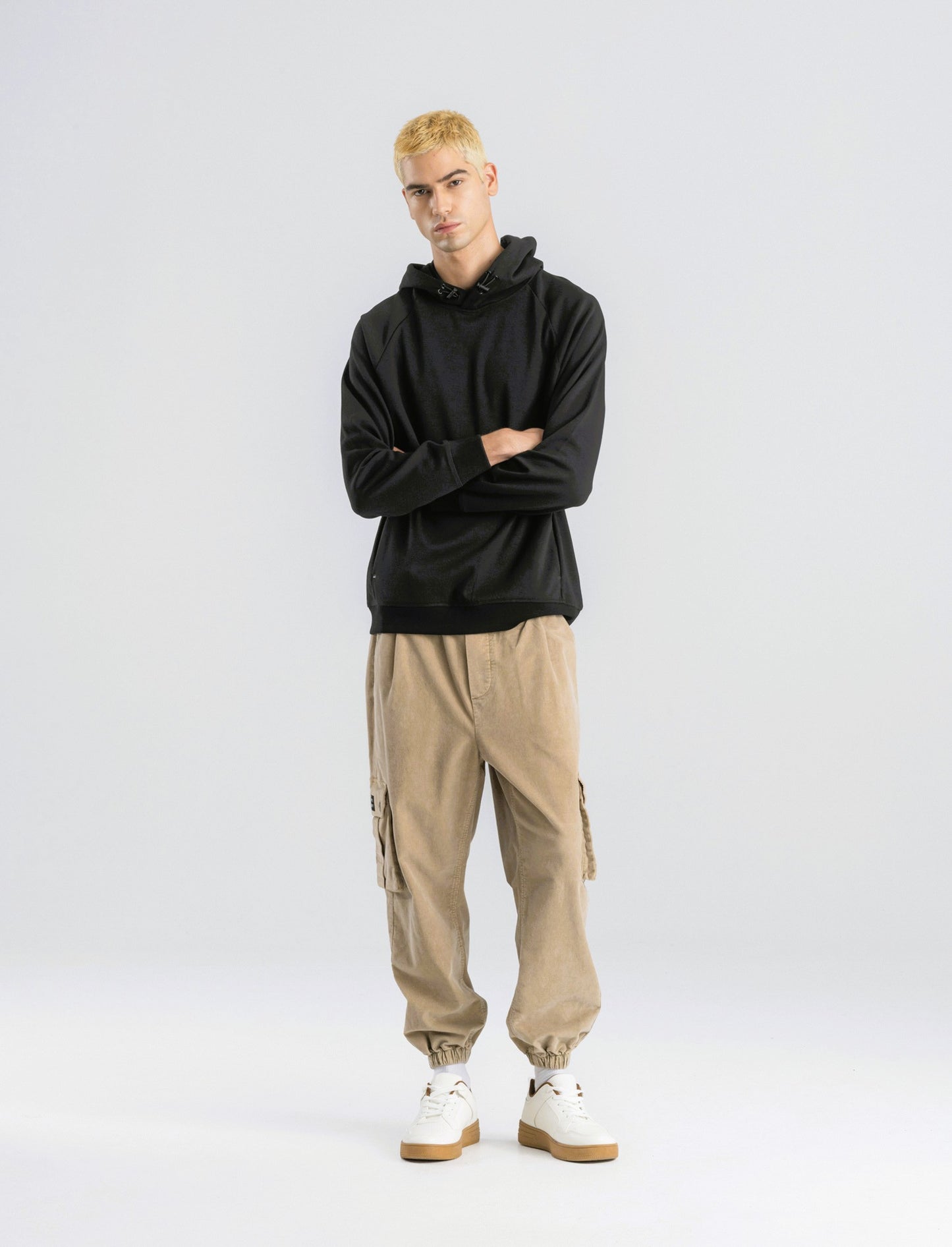 PANTALONI IN VELLUTO CARGO FIT - Beige