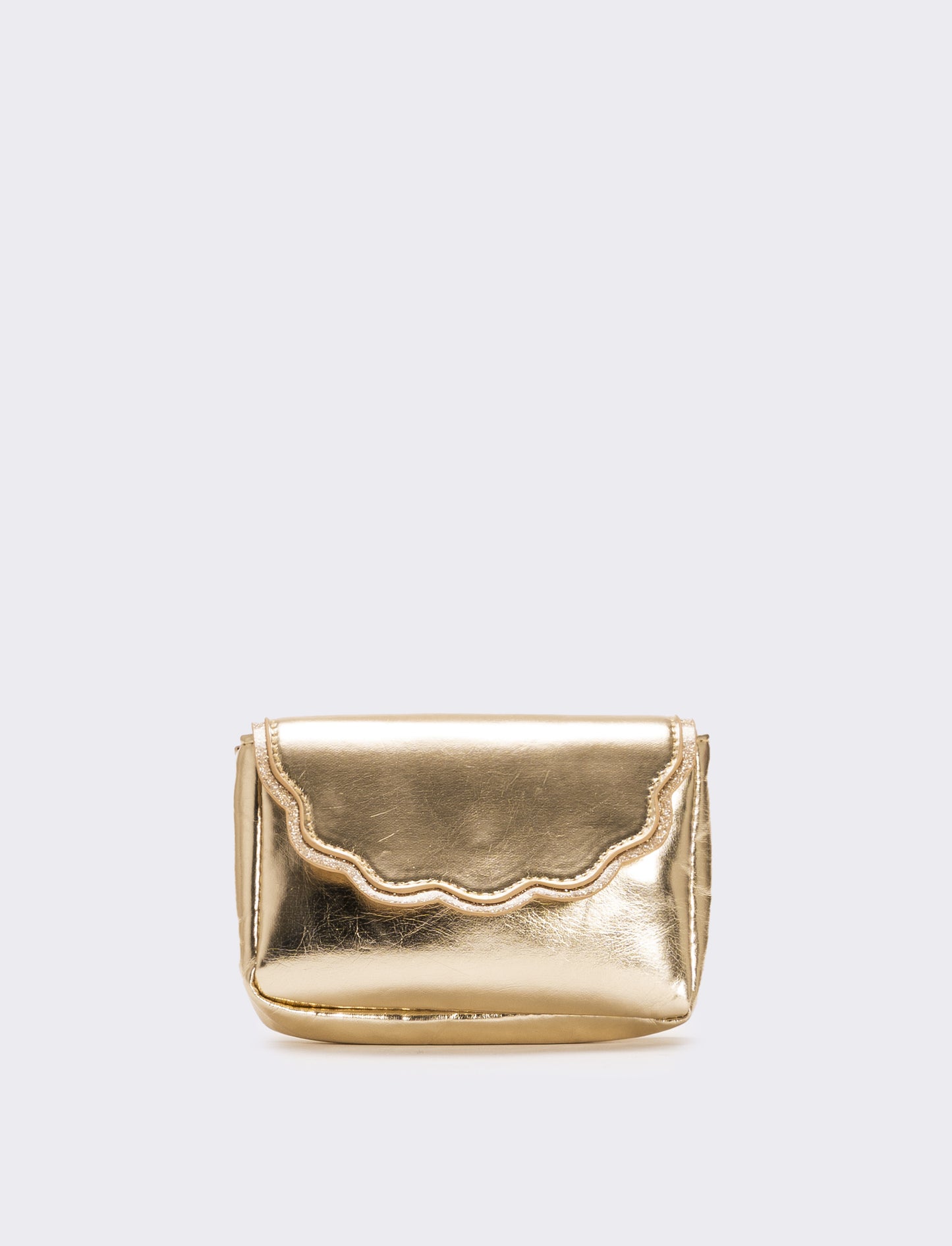 Borsa bambina a tracolla laminata - Oro