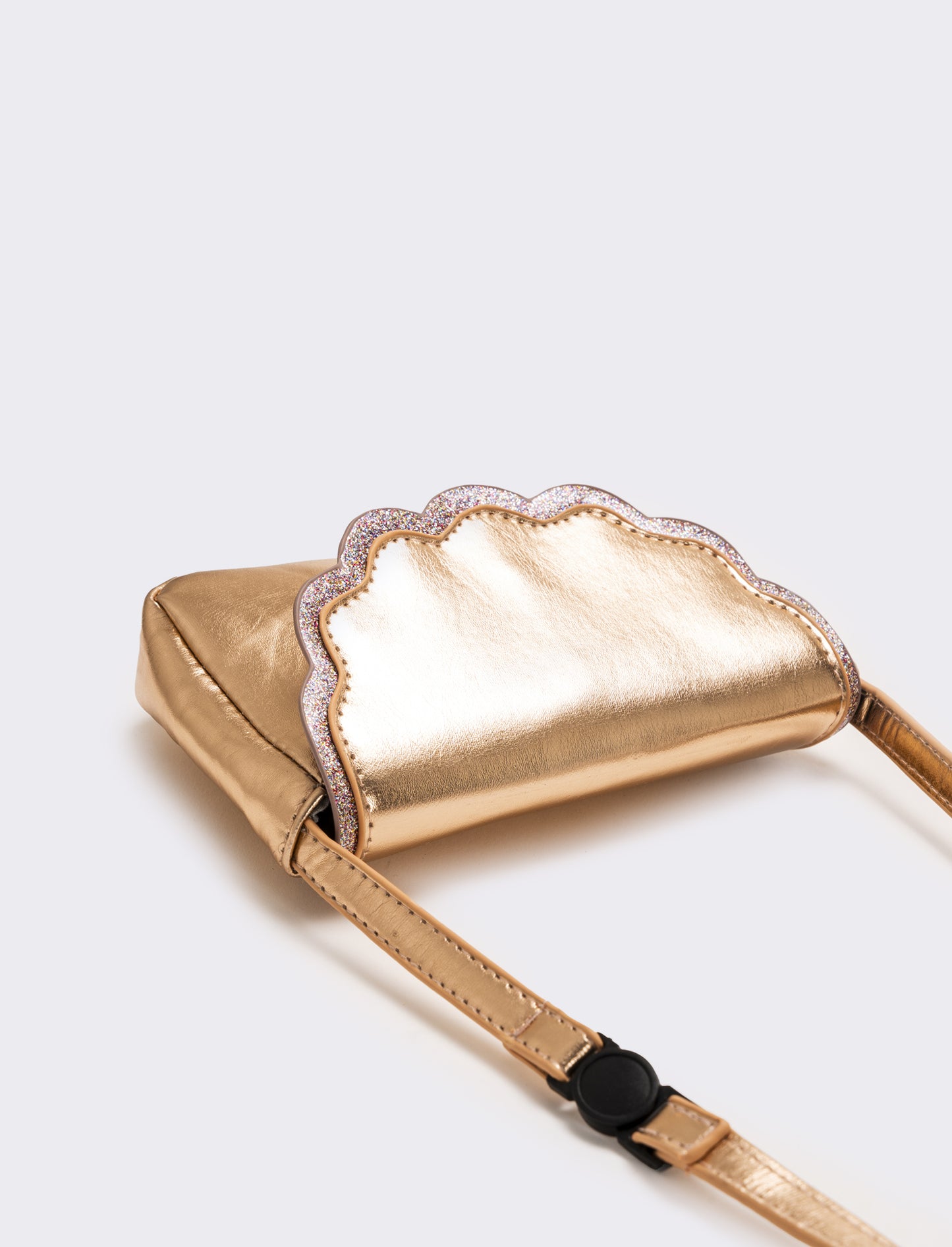 Borsa bambina a tracolla laminata - Oro rosa