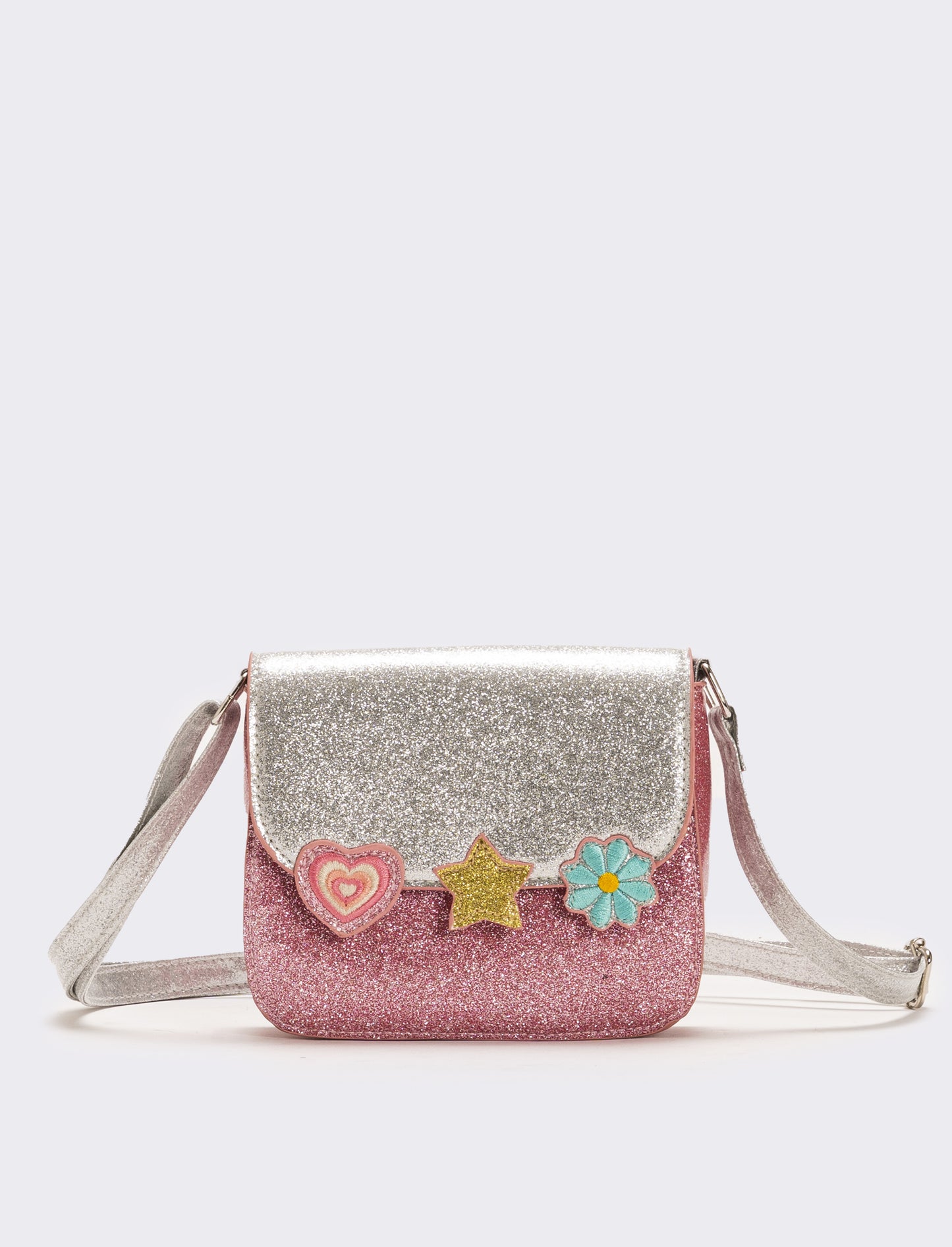 Tracolla glitter bicolor 15x13x4,5 cm - Rosa
