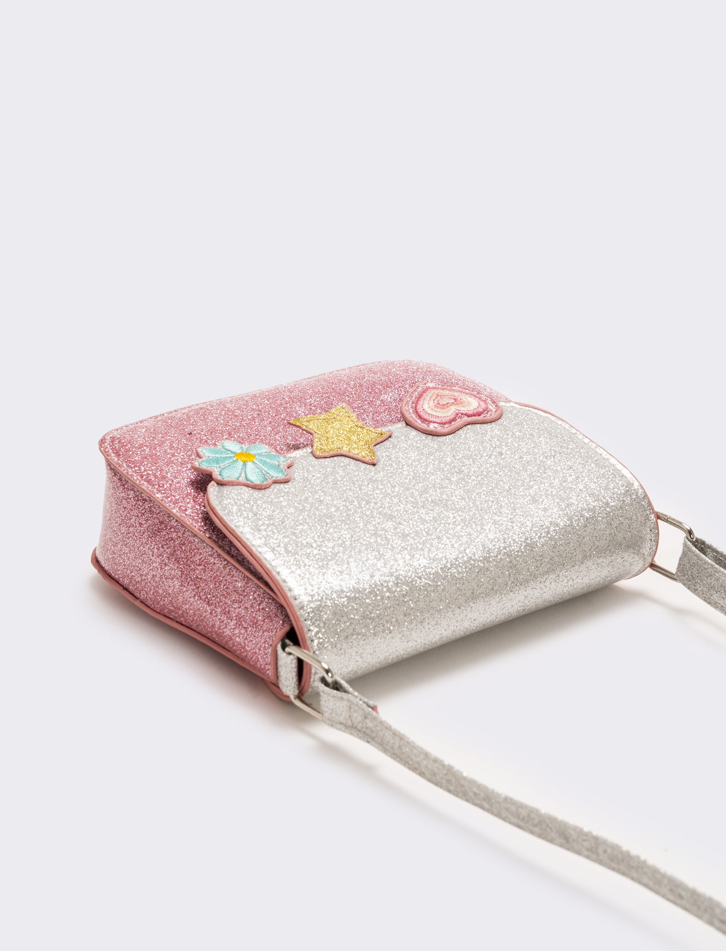 Tracolla glitter bicolor 15x13x4,5 cm - Rosa