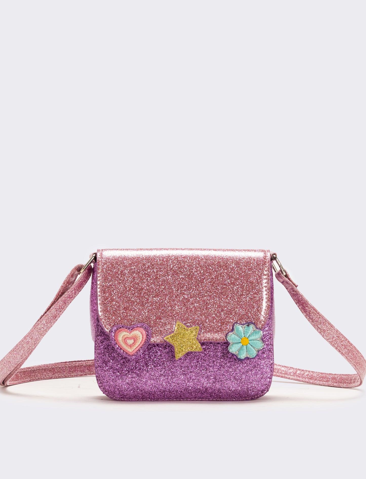 Tracolla glitter bicolor 15x13x4,5 cm - Lilla