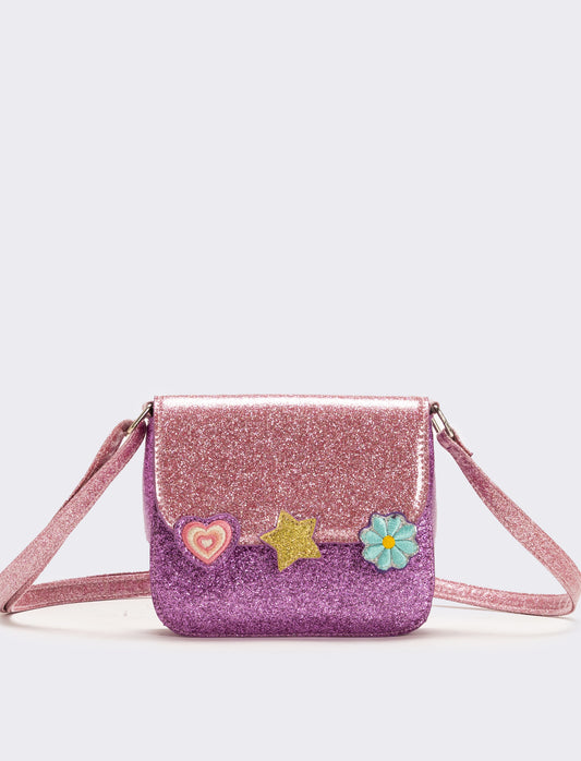 Tracolla glitter bicolor 15x13x4,5 cm - Lilla