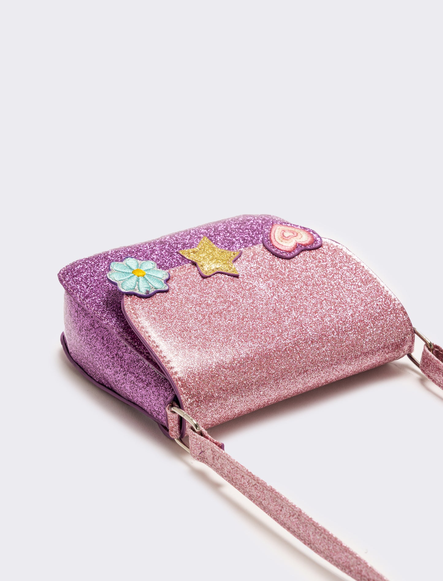 Tracolla glitter bicolor 15x13x4,5 cm - Lilla