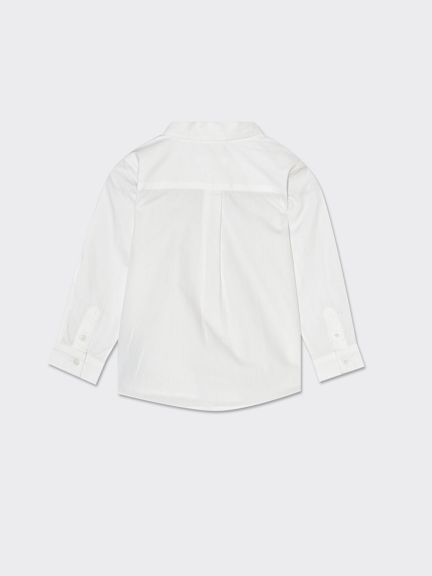 Long-sleeved shirt is crafted from 100% cotton, - White