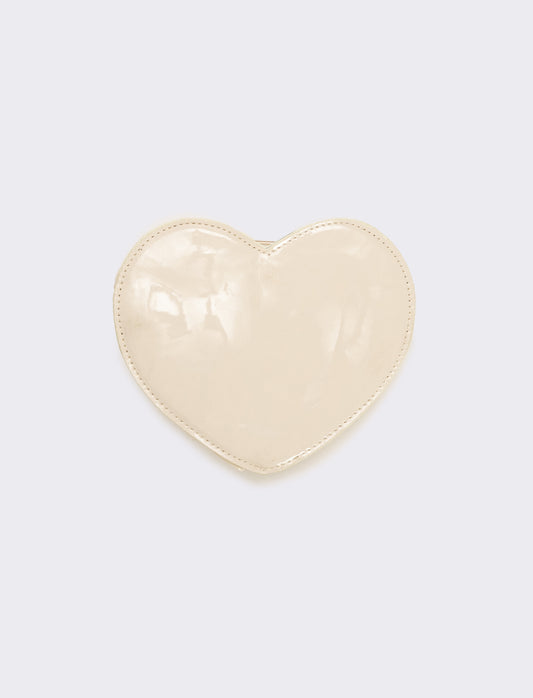 Tracolla a cuore in vernice - Beige