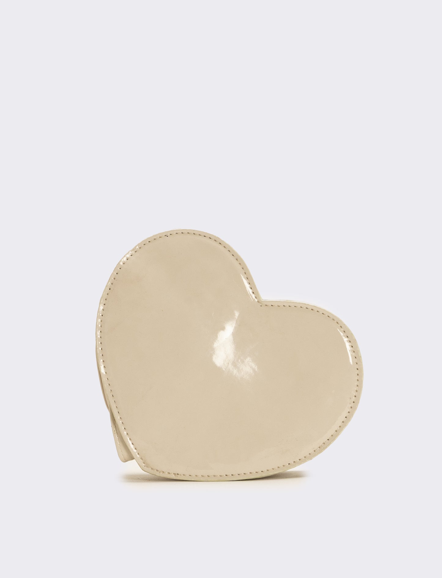 Tracolla a cuore in vernice - Beige