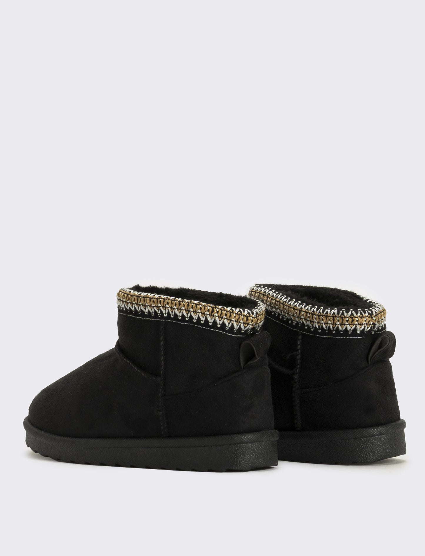 Stivaletto da neve ricamato da bambina - Nero
