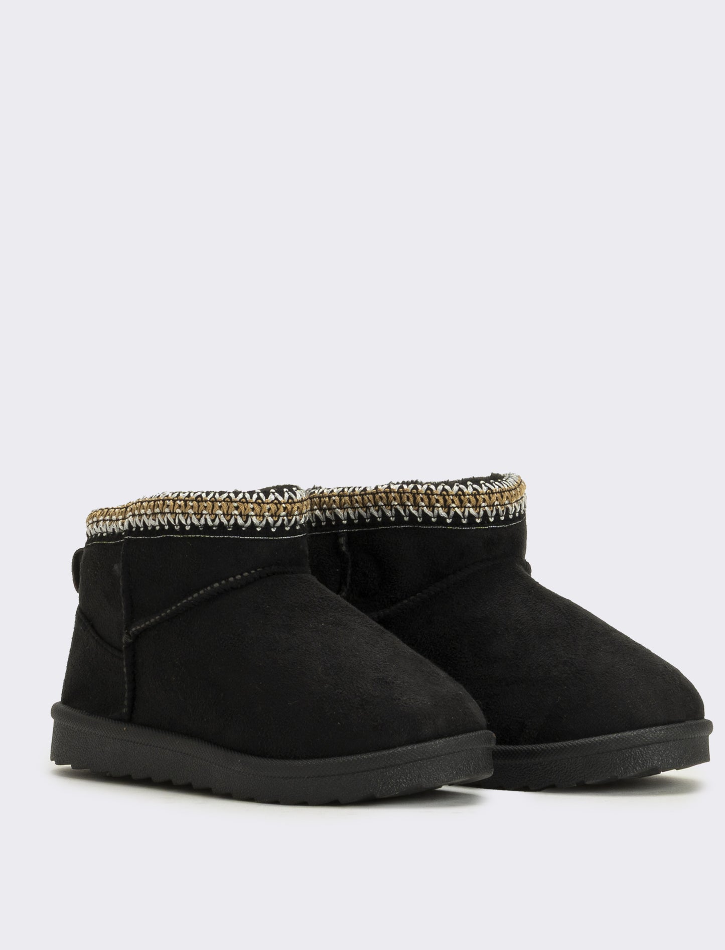 Stivaletto da neve ricamato da bambina - Nero
