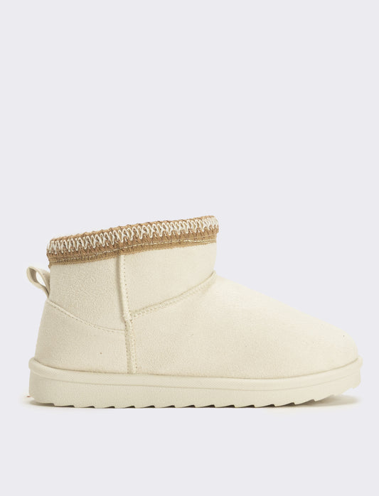 Stivaletto da neve ricamato da bambina - Beige