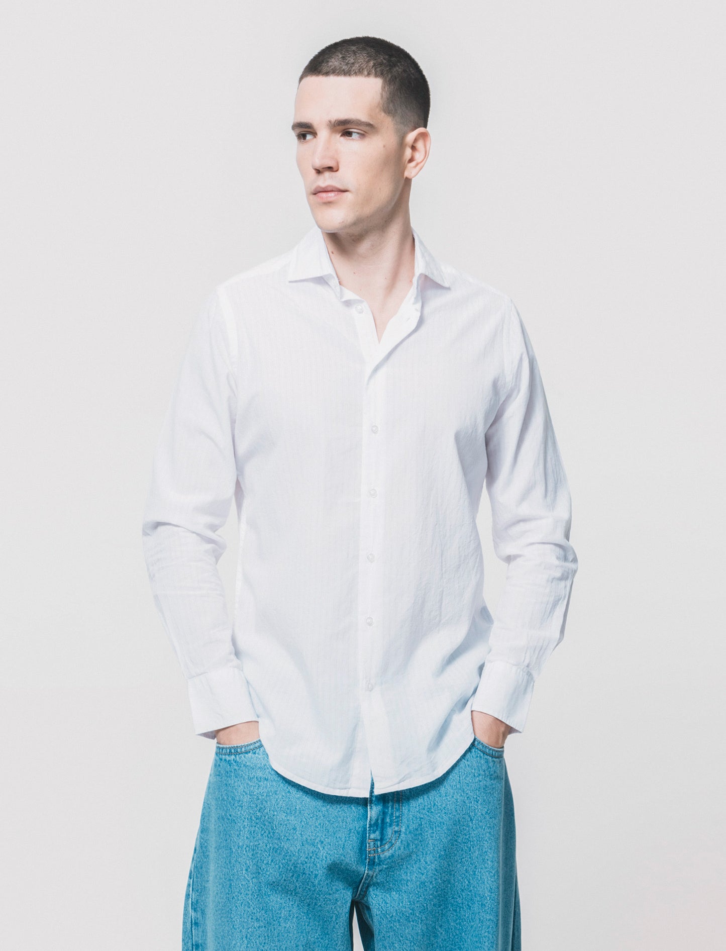 CAMICIA FORMAL STRUTTURATA REGULAR FIT - Bianco