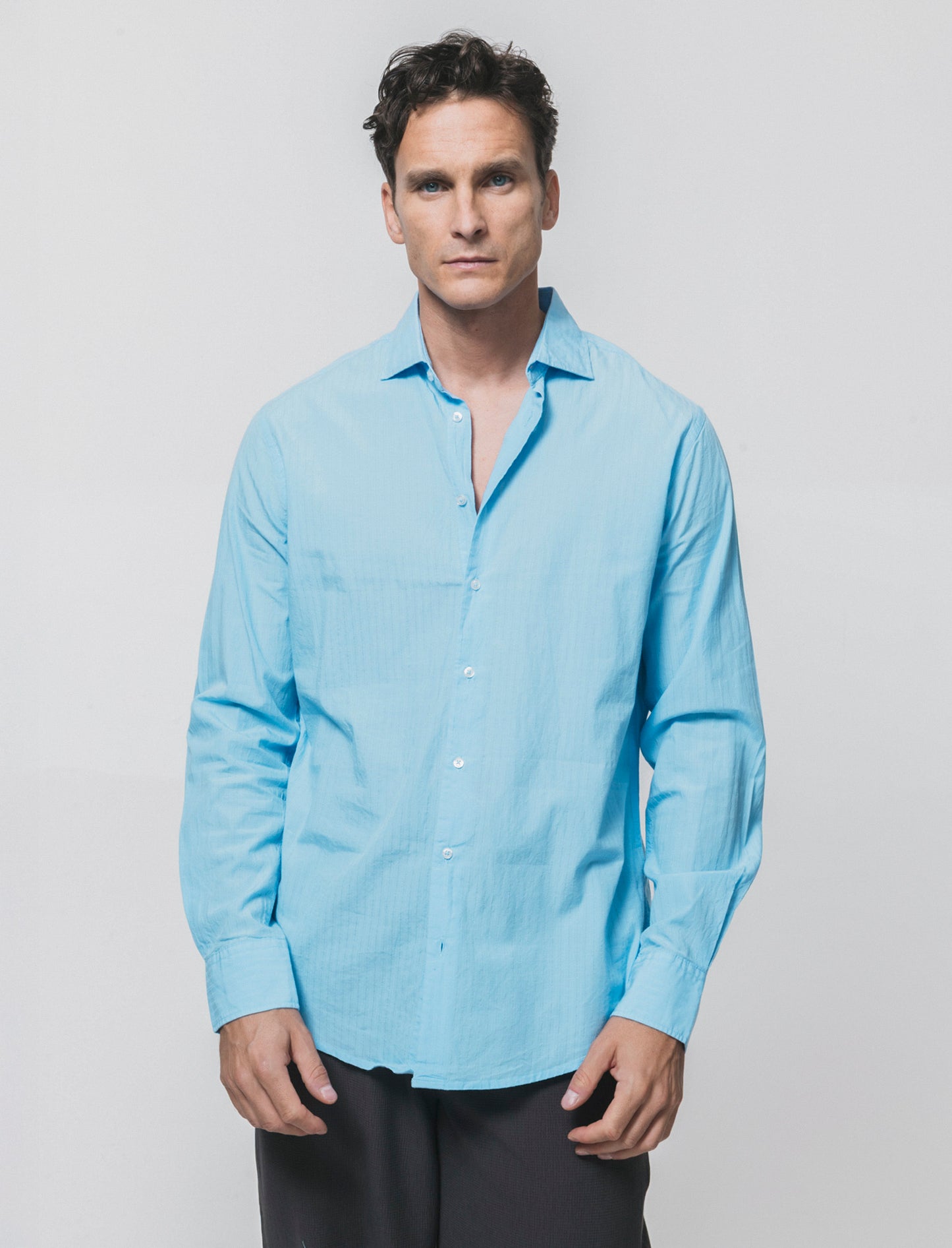CAMICIA FORMAL STRUTTURATA REGULAR FIT - Azzurro