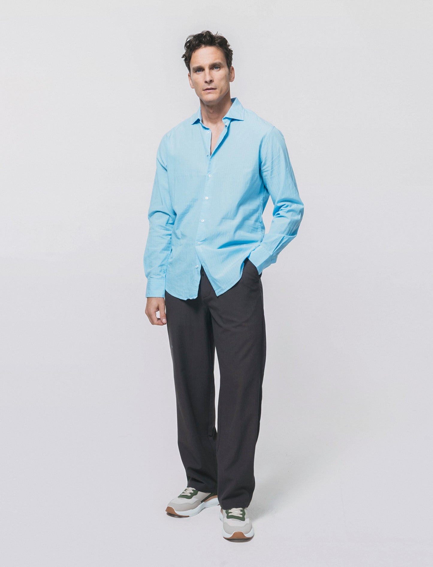 CAMICIA FORMAL STRUTTURATA REGULAR FIT - Azzurro