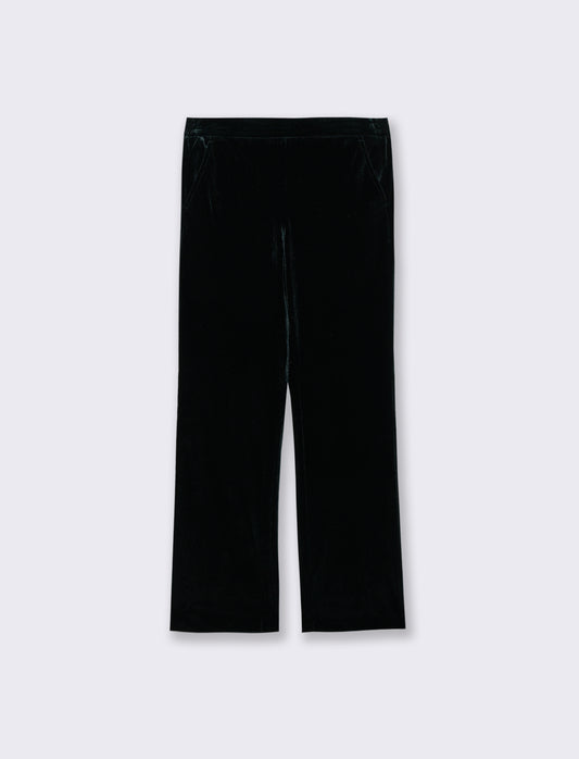 PANTALONE IN VELLUTO - Verde scuro