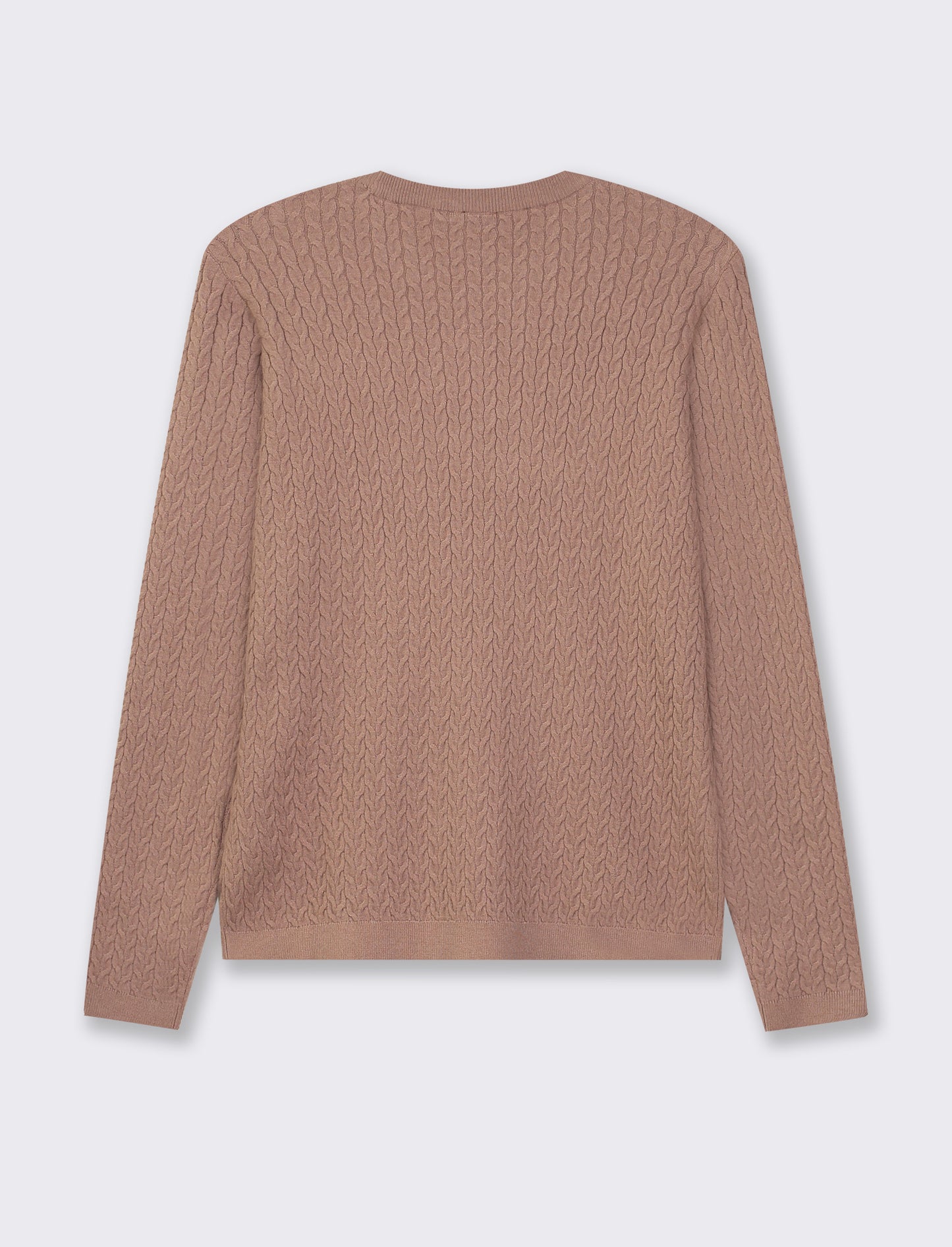 Maglia girocollo in morbido filato con motivo a treccia vestibilità slim - Grigio castoro