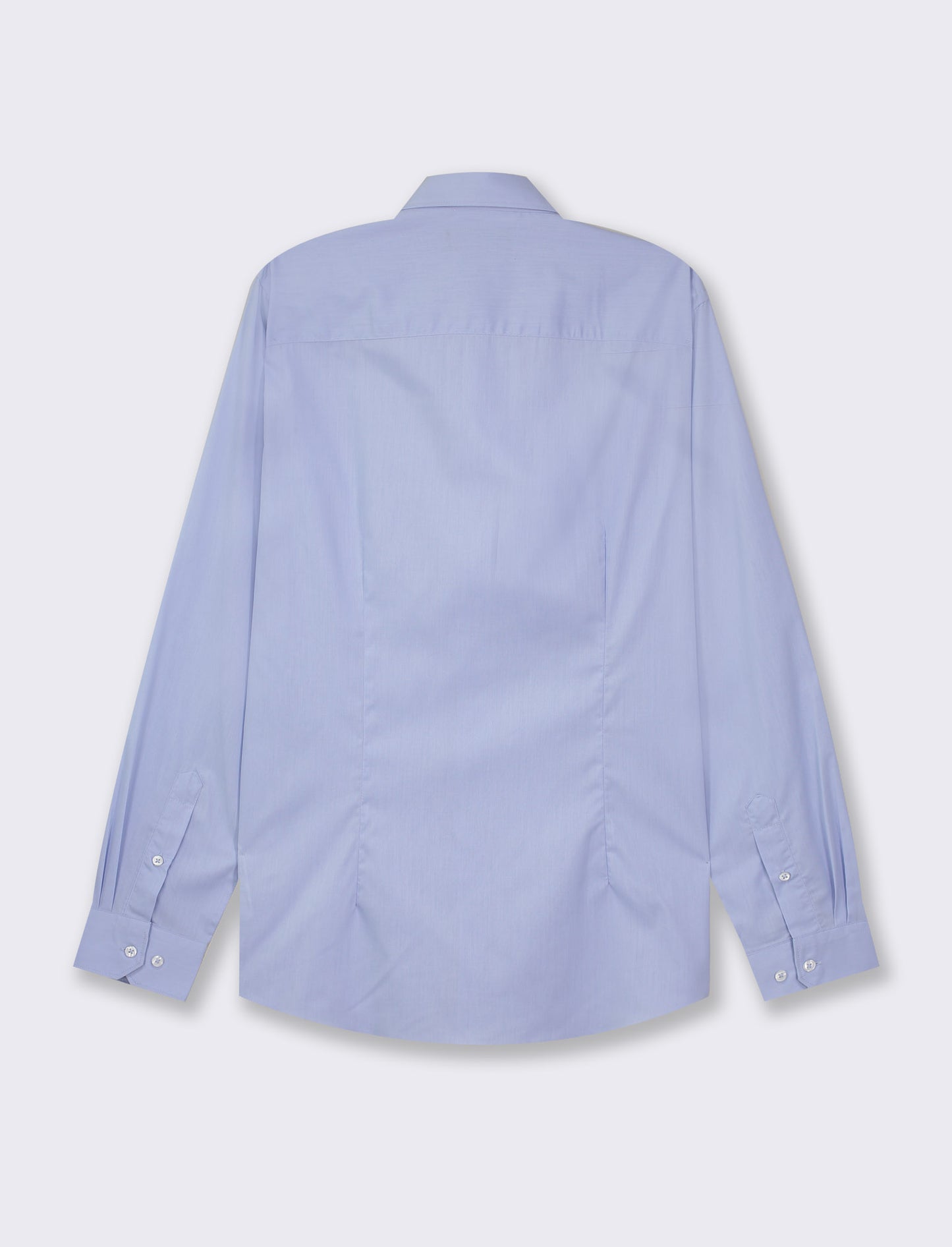 Slim Fit Cotton Blend Easy Iron Shirt with Italian Collar and Buttoned Cuffs - Sky blue