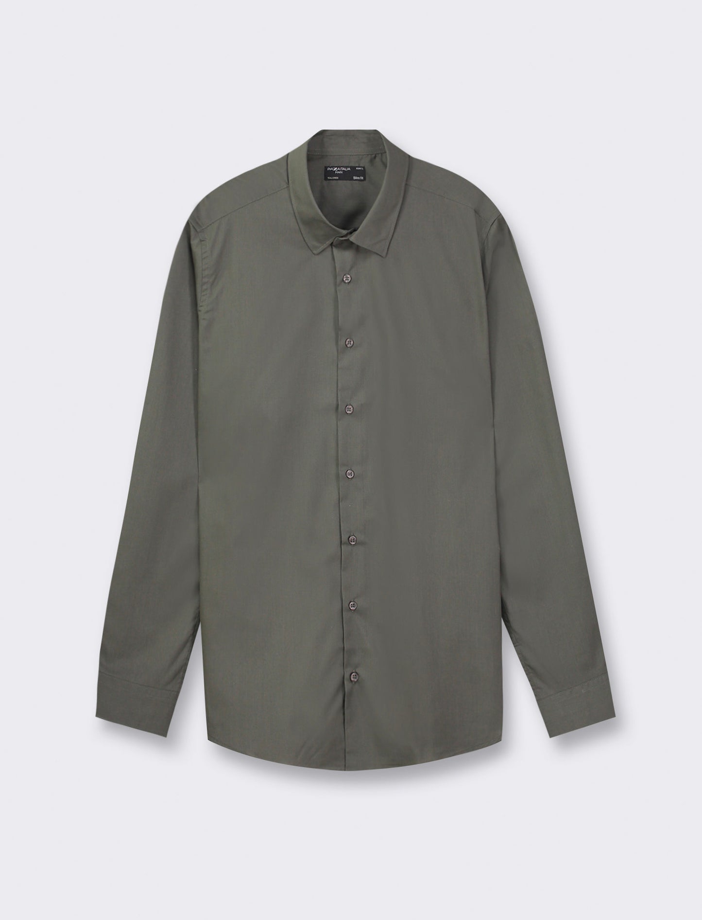 Camicia slim fit realizzata in tessuto di misto cotone easy iron - Verde