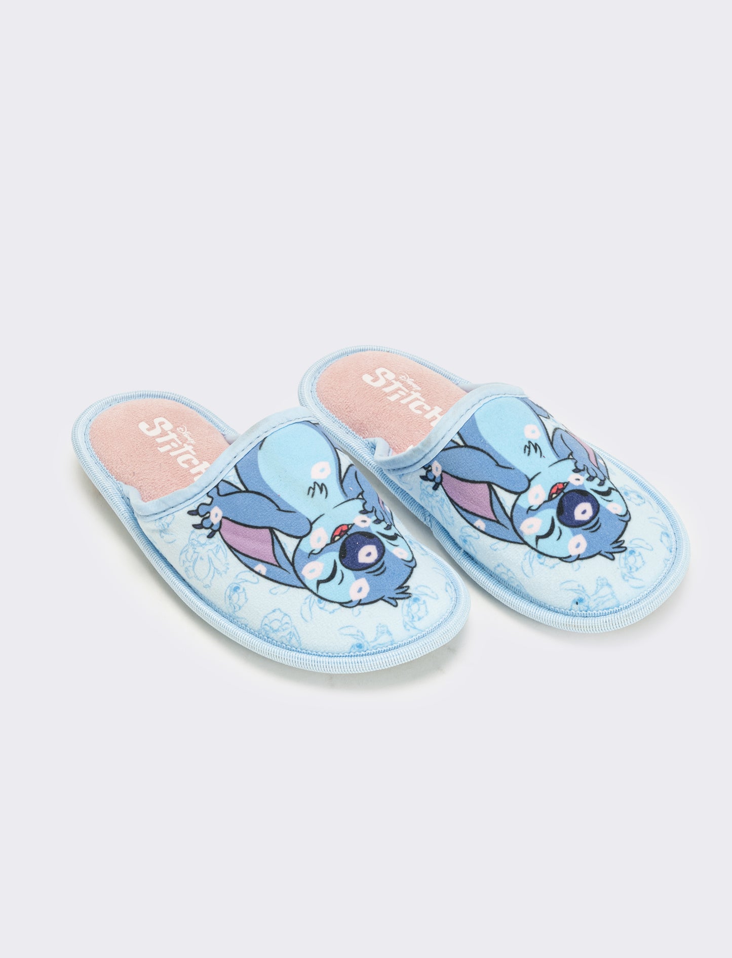 Pantofola kiss Stitch© da bambina - Celeste