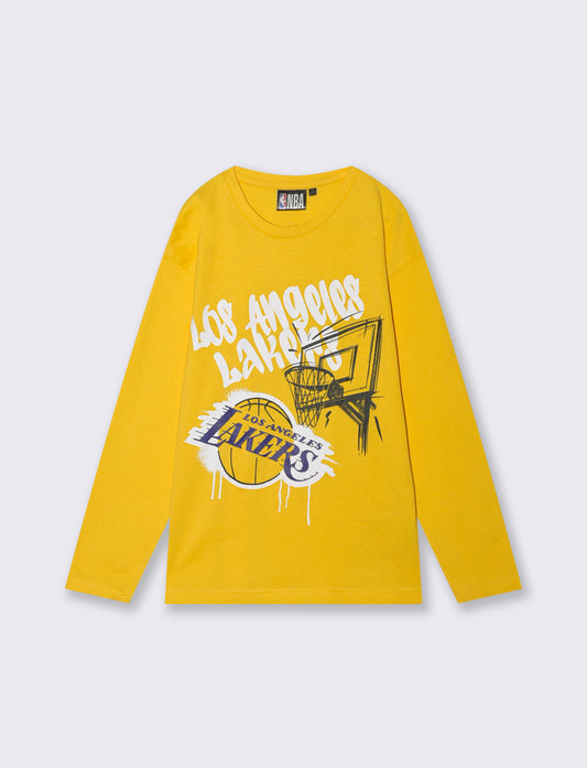 T-shirt NBA manica lunga - Giallo