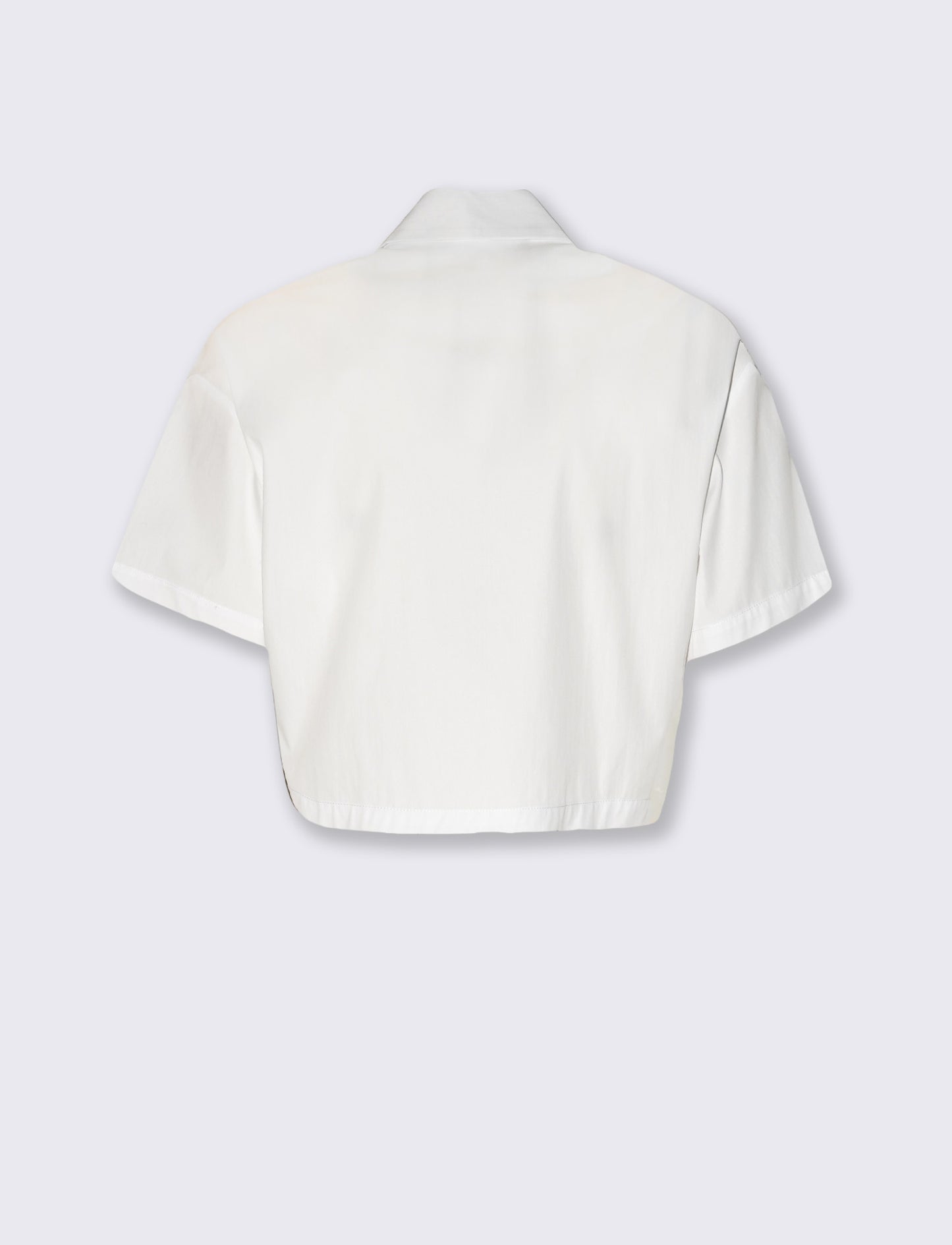 Camicia crop con tasche frontali - Bianco
