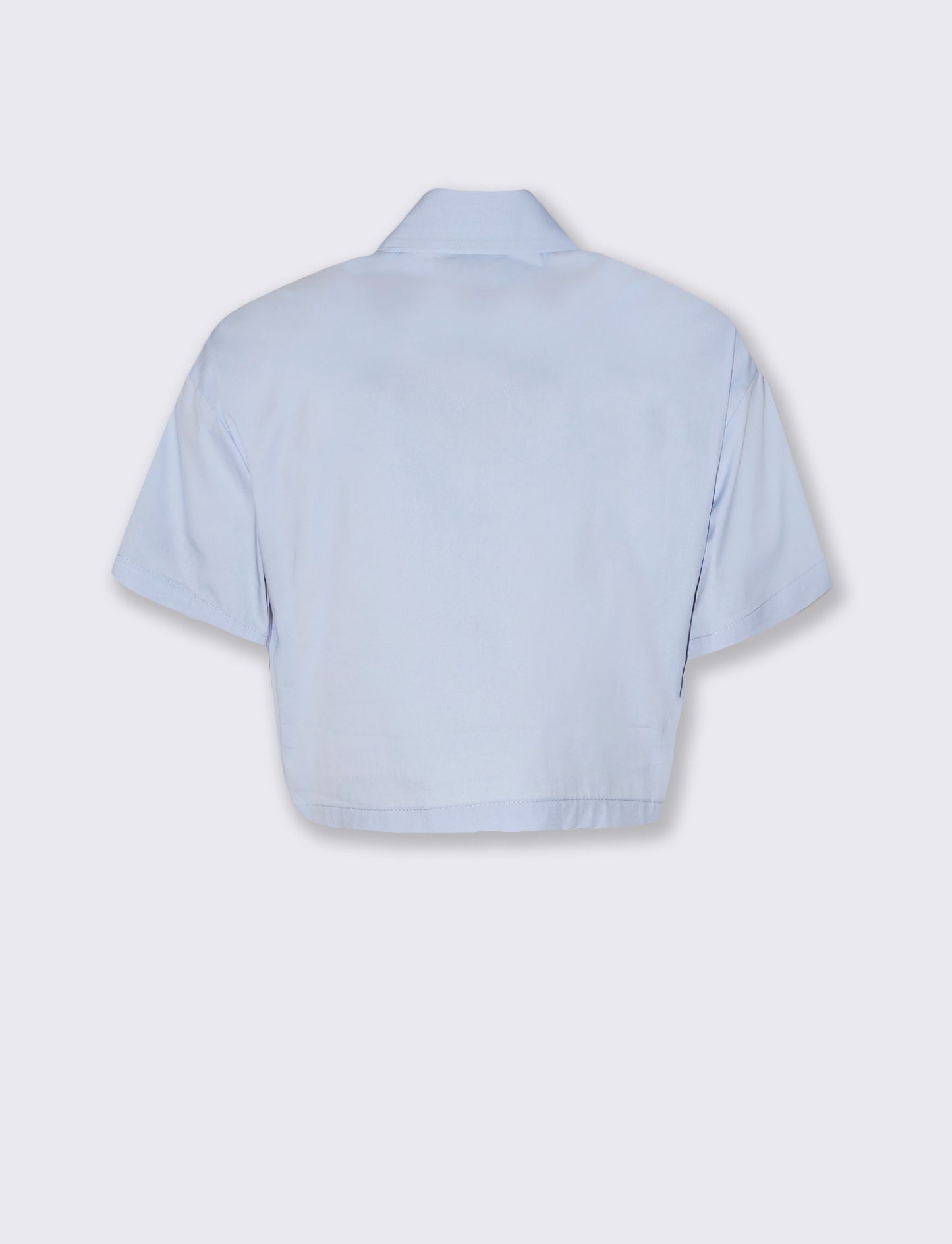 Camicia crop con tasche frontali - Celeste