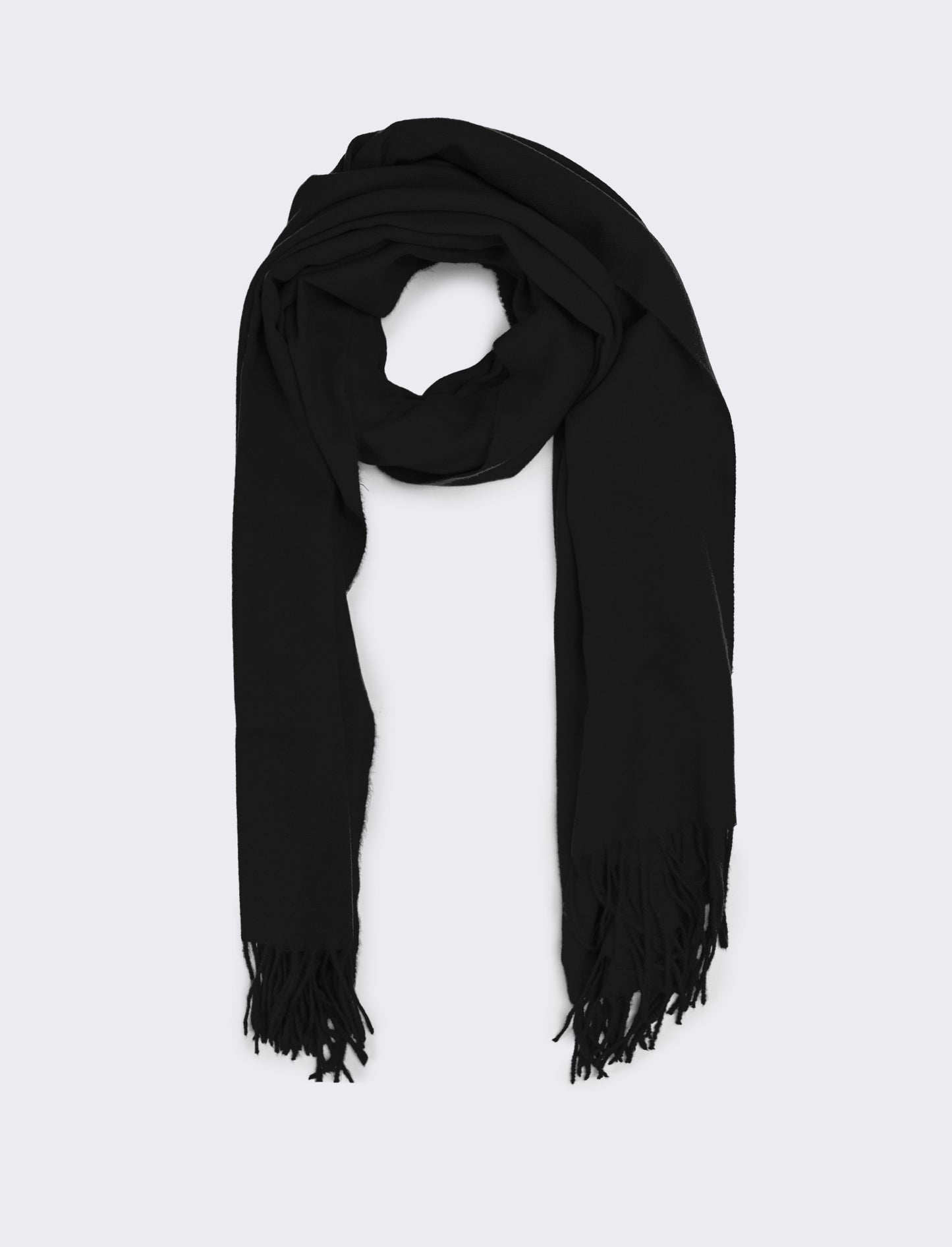 Sciarpa donna unito con frange - Nero