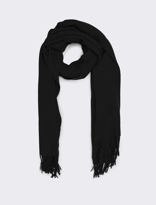 Sciarpa donna unito con frange - Nero