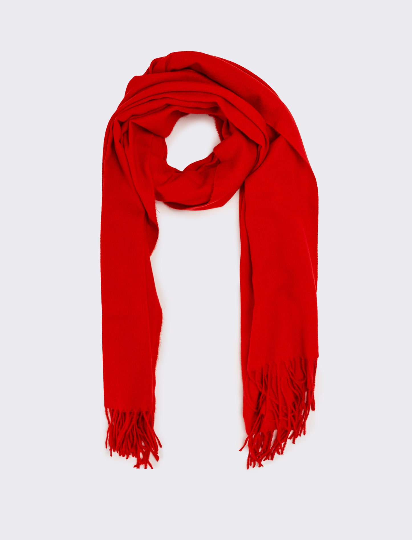 Sciarpa donna unito con frange - Rosso