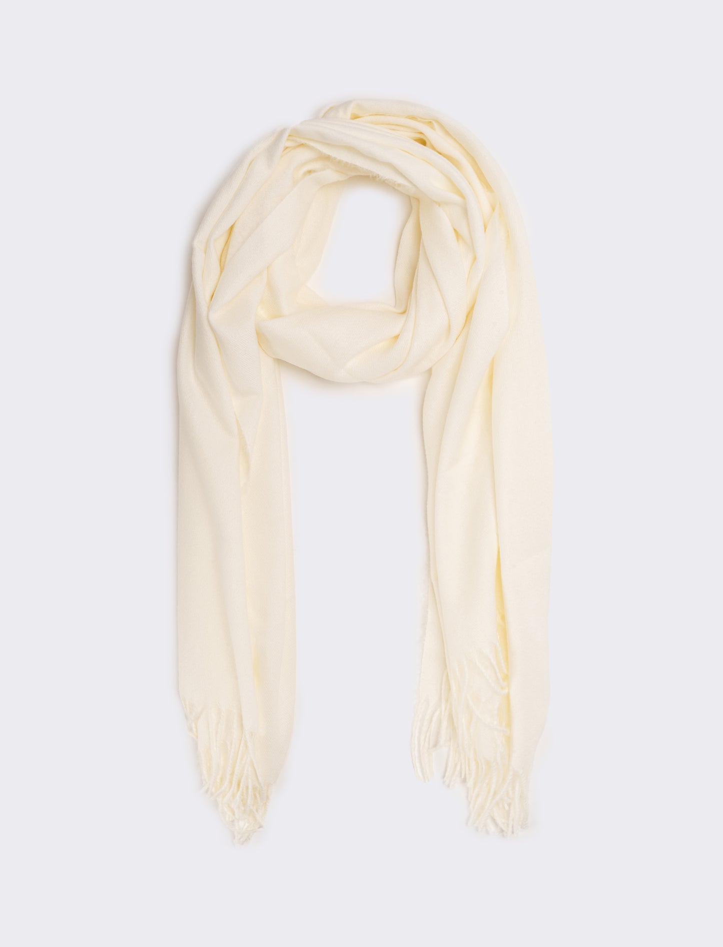 Sciarpa donna unito con frange - Bianco sporco
