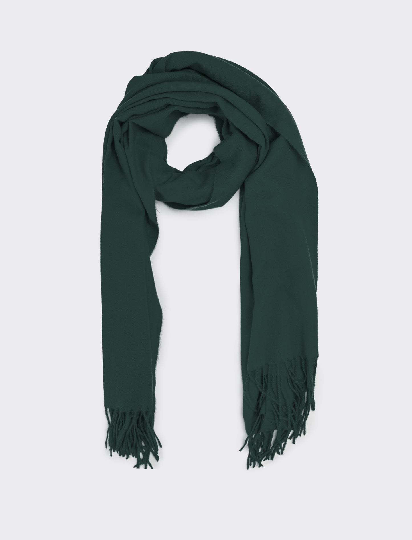 Sciarpa donna unito con frange - Verde petrolio