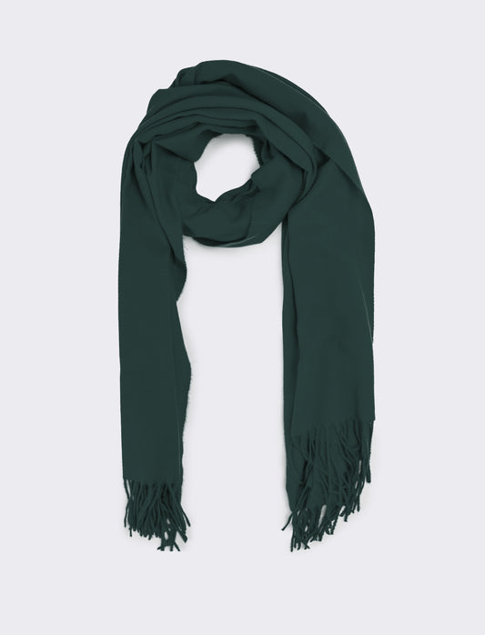 Sciarpa donna unito con frange - Verde petrolio