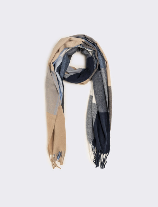 Sciarpa uomo quadri grandi - Blu