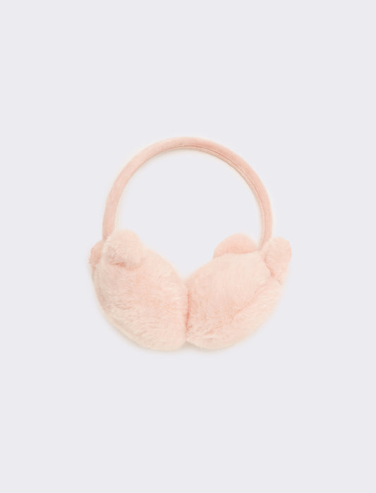 Copriorecchie bambina con perle - Rosa