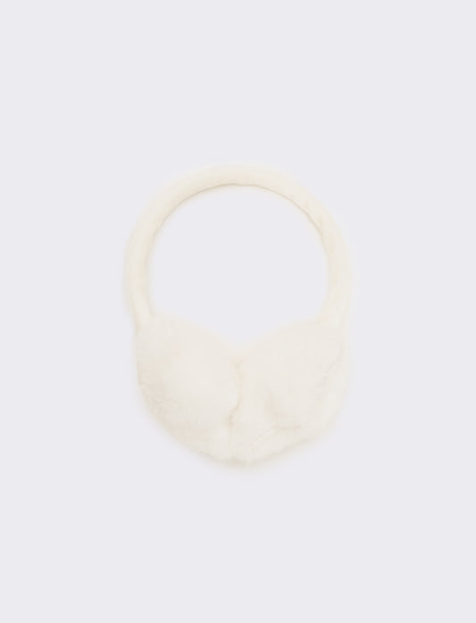 Copriorecchie bambina con perle - Bianco