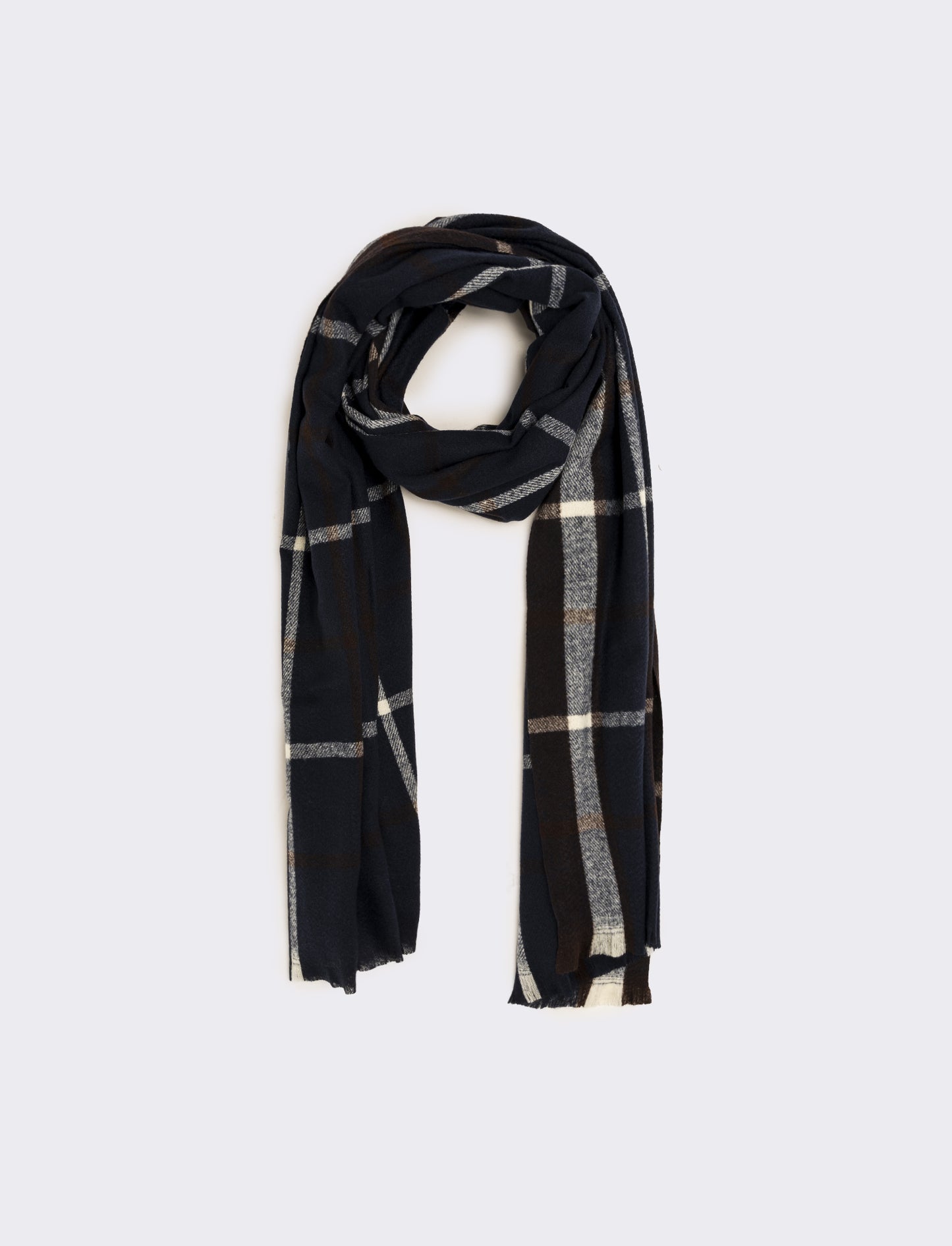 Sciarpa uomo quadri tessuto leggero - Blu