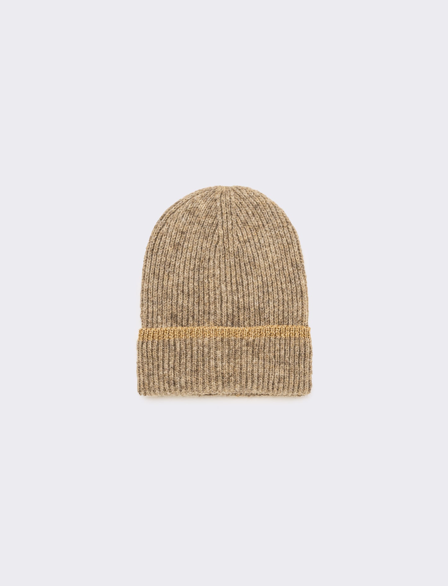 Cappello donna cuffia con riga lurex - Beige
