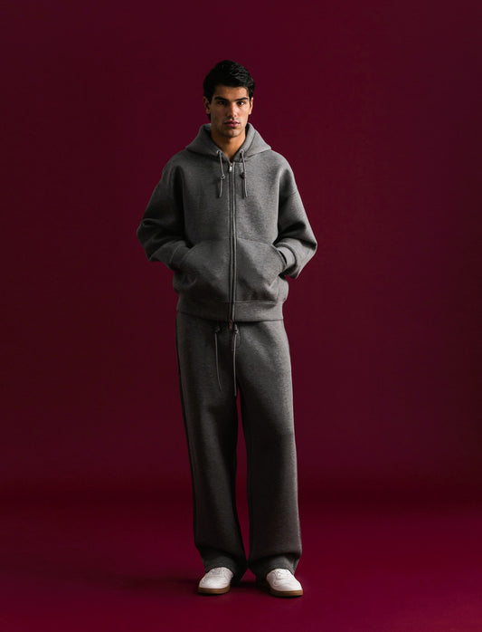 PANTALONI JOGGER IN TESSUTO TECNICO RELAXED STRAIGHT FIT - Grigio mel.
