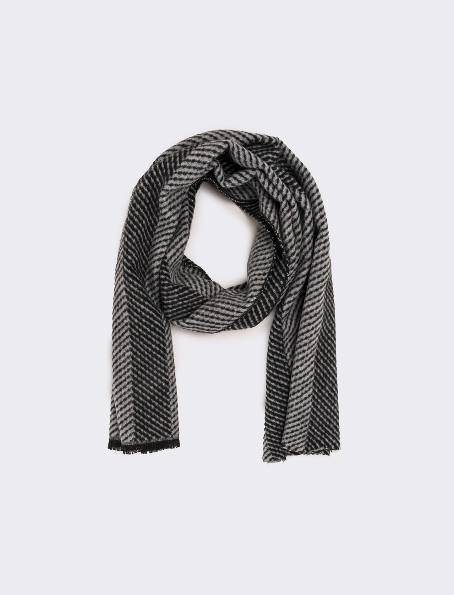 Sciarpa righe larghe verticali uomo - Grigio