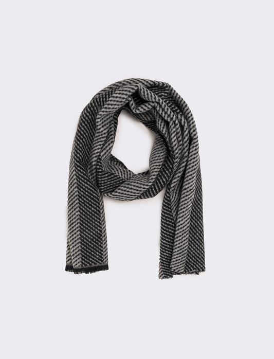 Sciarpa righe larghe verticali uomo - Grigio