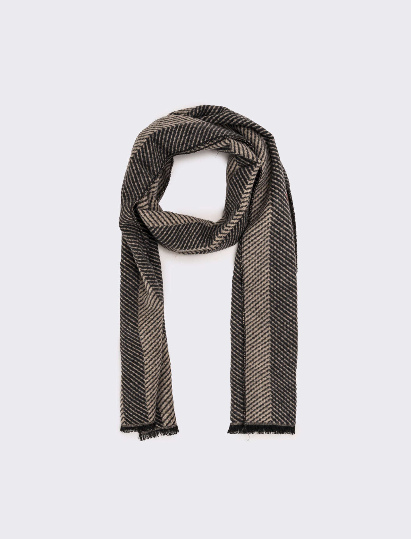 Sciarpa righe larghe verticali uomo - Beige